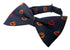 navy dark blue adult bow tie with quirky pumpkin halloween design