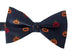 navy dark blue adult bow tie with quirky pumpkin halloween design