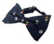 navy dark blue bow tie with quirky ghost witch skull halloween design