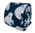dark teal cotton tie with white polar bear print