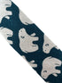 dark teal cotton tie with white polar bear print