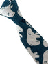 dark teal cotton tie with white polar bear print