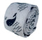 ivory cream cotton tie with blue whale nautical design