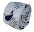 ivory cream cotton tie with blue whale nautical design