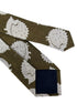 gold bronze olive cotton tie with hedgehog design