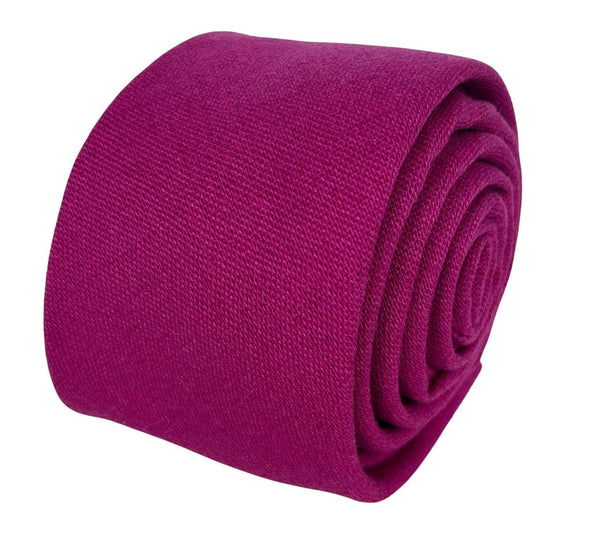 hot fuchsia bright pink magenta cotton tie