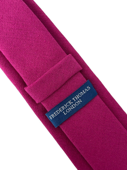 hot fuchsia bright pink magenta cotton tie