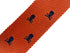 orange knitted tie with embroidered navy skull and crossbone design
