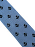 light baby blue knitted tie with nautical anchor embroidered design