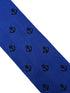 royal blue knitted tie with black nautical anchor embroidered design