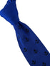 royal blue knitted tie with black nautical anchor embroidered design