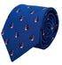 navy blue tie with festive fun penguin and glitter pin spots design