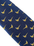 navy blue tie with golden Chinese rainbow pheasant embroidered design