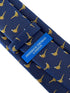 navy blue tie with golden Chinese rainbow pheasant embroidered design