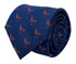 navy blue tie with velociraptor dinosaur design