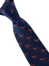 navy blue tie with velociraptor dinosaur design