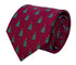 maroon burgundy dark red tie with festive Christmas tree design