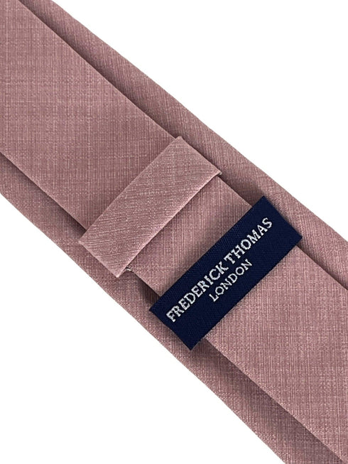 Matching dusky dusty pink brick bamboo tie and pocket square