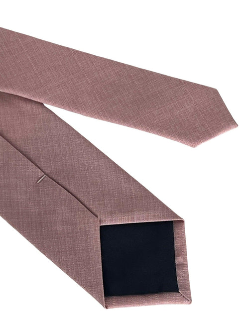 Matching dusky dusty pink brick bamboo tie and pocket square
