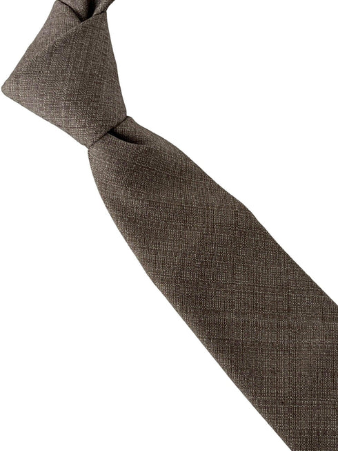 Matching beige taupe brown bamboo tie and pocket square