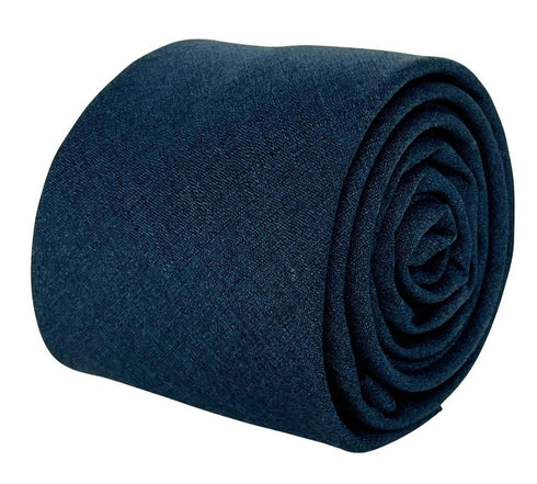Matching dark navy blue bamboo tie and pocket square
