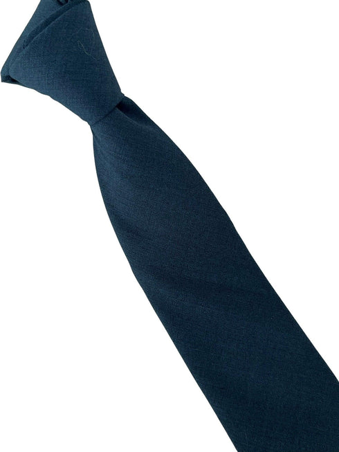 Matching dark navy blue bamboo tie and pocket square