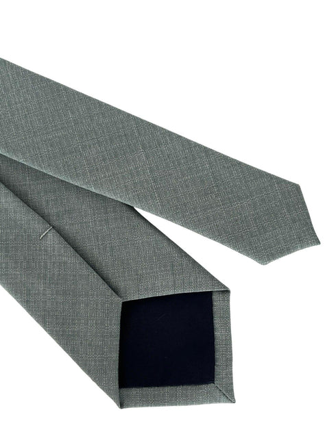 Matching plain sage mint olive green bamboo tie and pocket square set