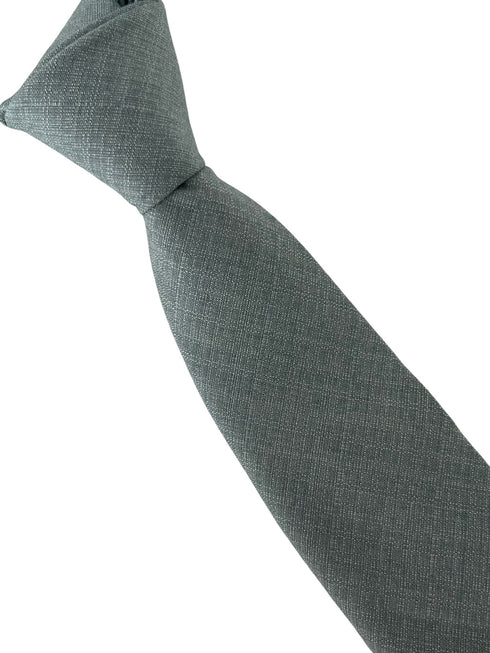 Matching plain sage mint olive green bamboo tie and pocket square set