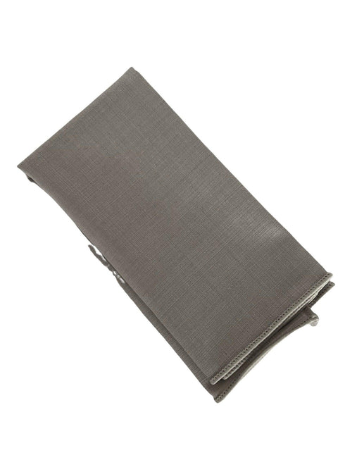 Matching plain silver light pale grey bamboo tie and pocket square