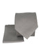 Matching plain silver light pale grey bamboo tie and pocket square