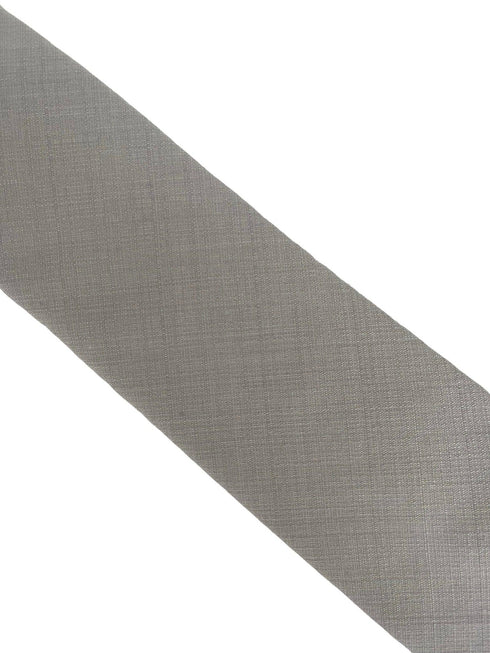 Matching plain silver light pale grey bamboo tie and pocket square
