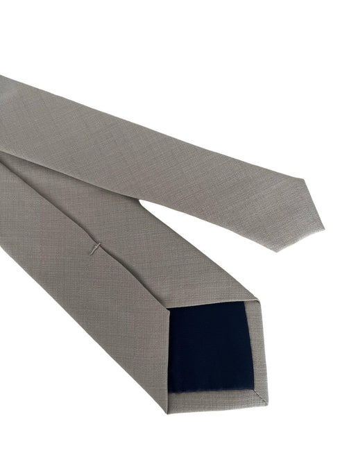 Matching plain silver light pale grey bamboo tie and pocket square
