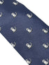 navy blue tie with raccoon design