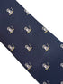 navy blue tie with raccoon design