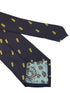navy blue tie with sweetcorn, farming, corn on the cob design