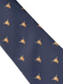 navy blue tie with highland cow design
