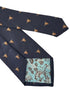 navy blue tie with highland cow design