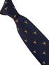 navy blue tie with highland cow design