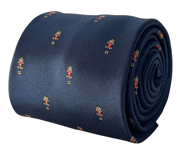 navy blue tie with nutcracker Christmas design