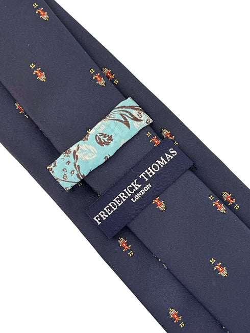 navy blue tie with nutcracker Christmas design