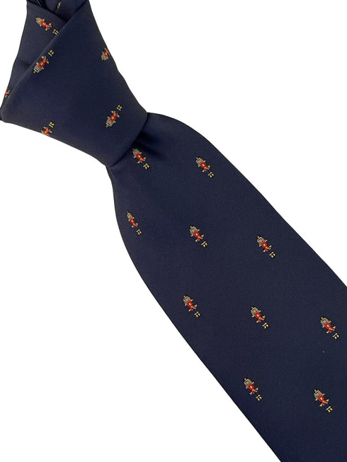 navy blue tie with nutcracker Christmas design