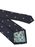 navy blue tie with white daisy flower design