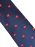 navy blue tie with red poppy flower design