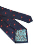 navy blue tie with red poppy flower design