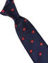 navy blue tie with red poppy flower design