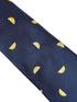 navy blue tie with yellow lemon slice fruit design