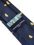 navy blue tie with yellow lemon slice fruit design