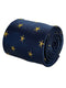 navy blue tie with golden starfish aquatic seashore design