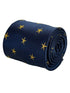 navy blue tie with golden starfish aquatic seashore design