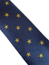 navy blue tie with golden starfish aquatic seashore design